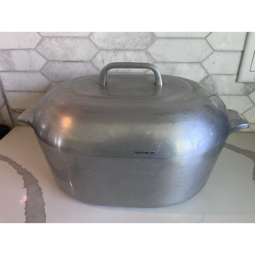Wagner Ware Magnalite Sidney O Roaster Pan 4265P With Lid & Trivet 8 Qts